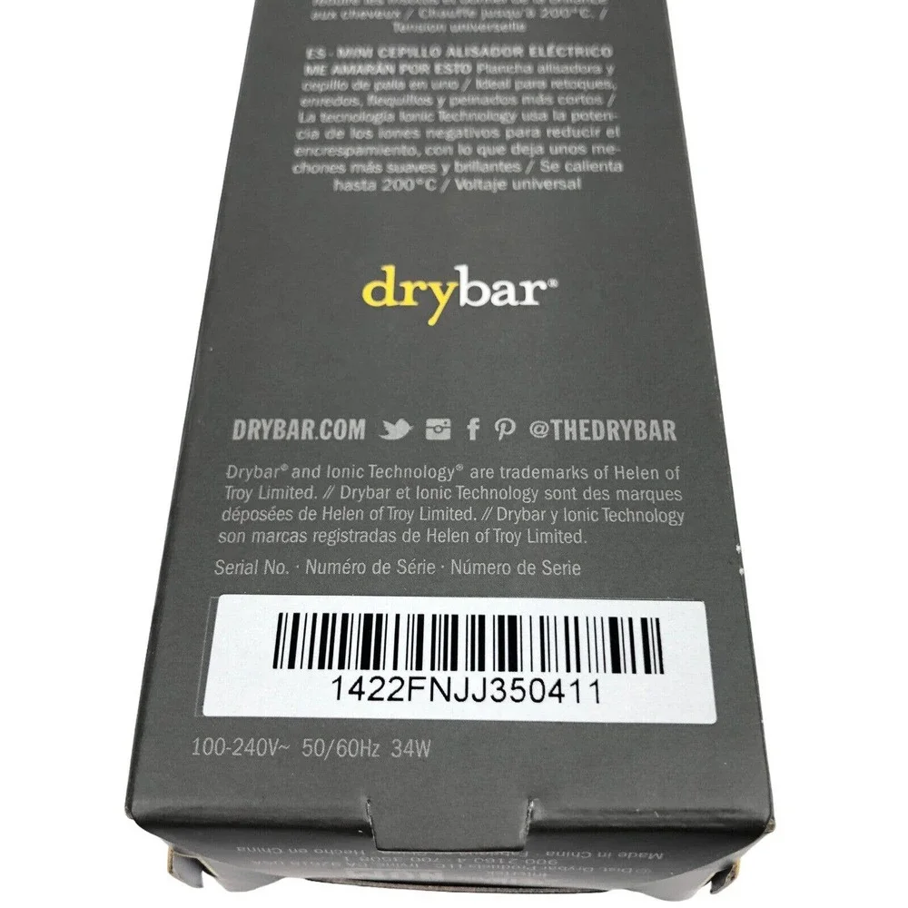 Drybar The Baby Brush Crush Heated Straightening Brush Travel Hair Straightener - Picture 10 of 10